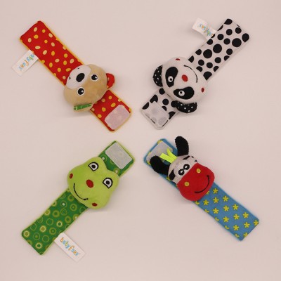 Custom Newborn Baby Plush Wrist Toy Animal Infant Stuffed Fabric Bracelets Wristband Wrist Rattle