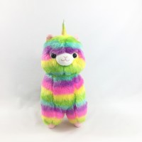 Kawaii rainbow fabric plush llama alpaca toy wholesale