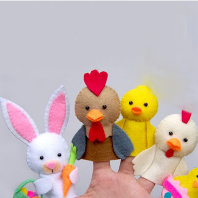 Stuffed plush animal finger puppets for educations