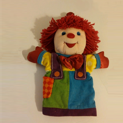 stuffed plush toy clown hand puppet for kids