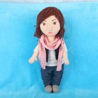 embroidery Cartoon plush doll toys girl  stuffed plush human girl doll toys