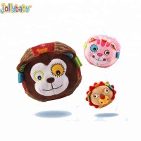 Jollybaby animals soft plush stuffed ball with bell rattle ball baby educational toys