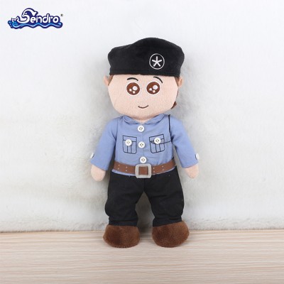 China Wholesale Customized Gift 100% Polyester Plush Character Policeman Dolls For Kids