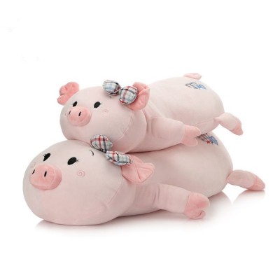 Soft Kawaii love plush pig long body pillow for kids