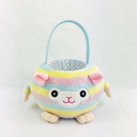 custom logo cute rainbow alpaca llama easter plush basket